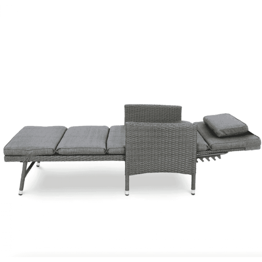 Садовый шезлонг Di Volio Breso из ротанга серый