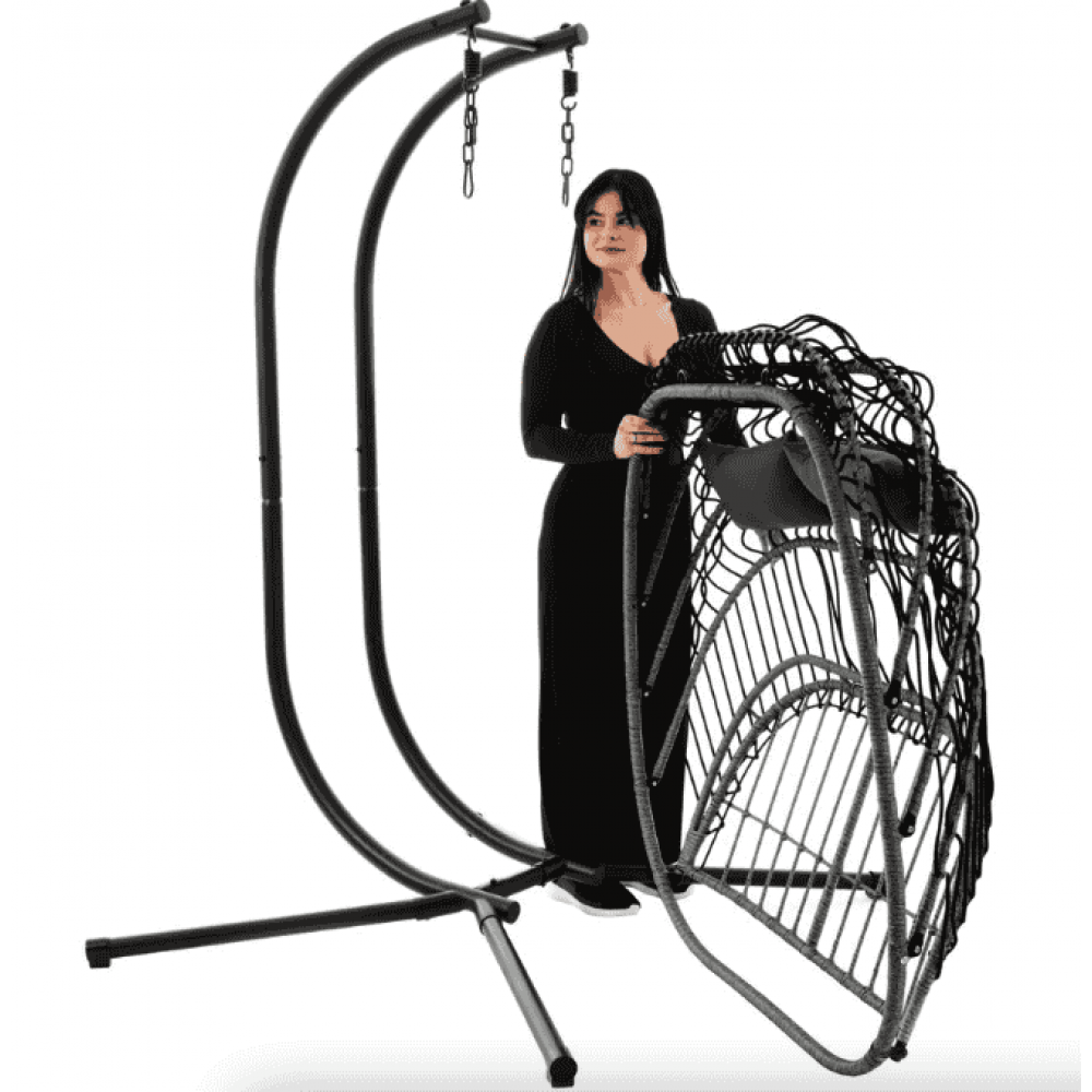 Підвісне крісло-кокон Di Volio Rona двомісне графітовий