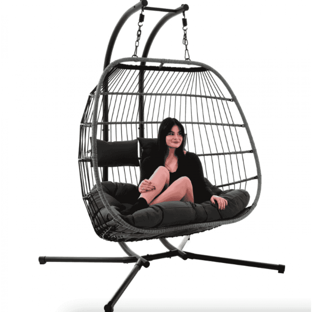 Підвісне крісло-кокон Di Volio Rona двомісне графітовий