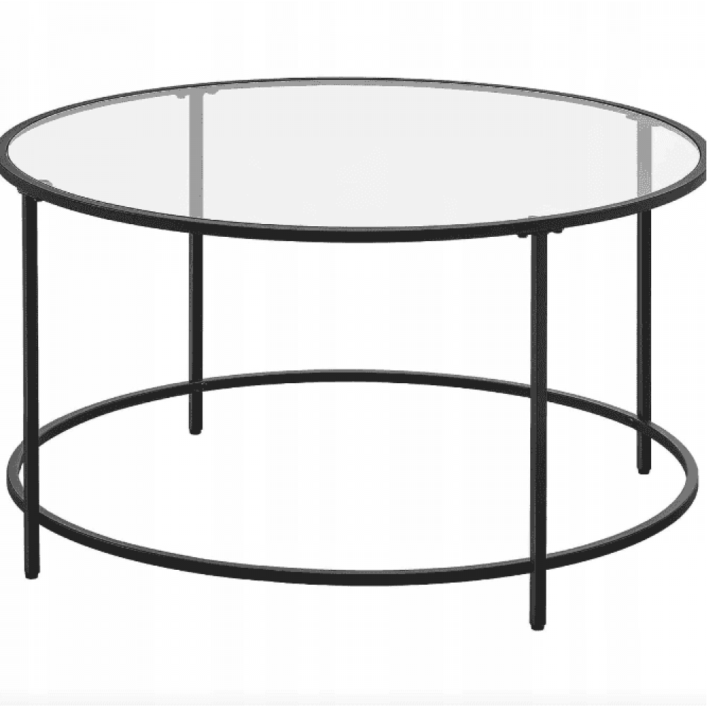 Журнальный столик Leobert Oskar круглый со стеклянной столешницей