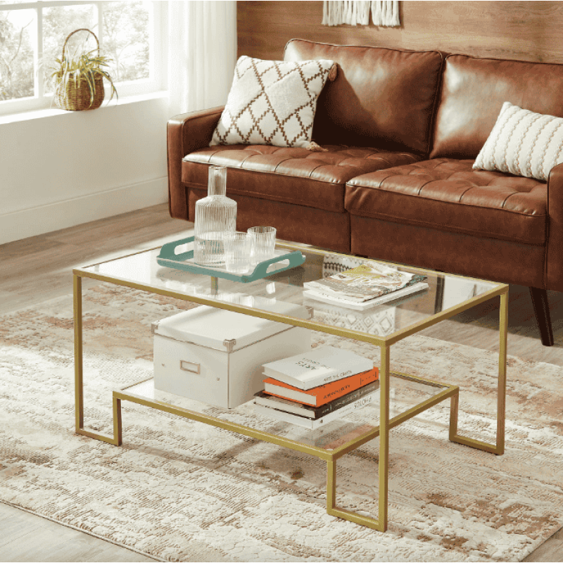 Журнальний столик Leobert Madison в стилі Loft золотистий