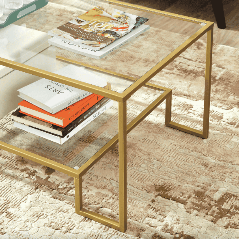 Журнальний столик Leobert Madison в стилі Loft золотистий