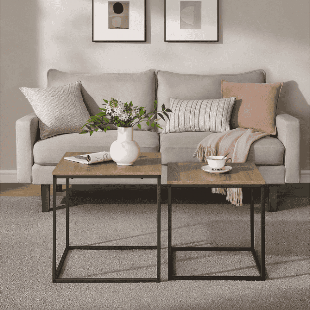 Комплект журнальных столиков Leobert Nika квадратные сонома