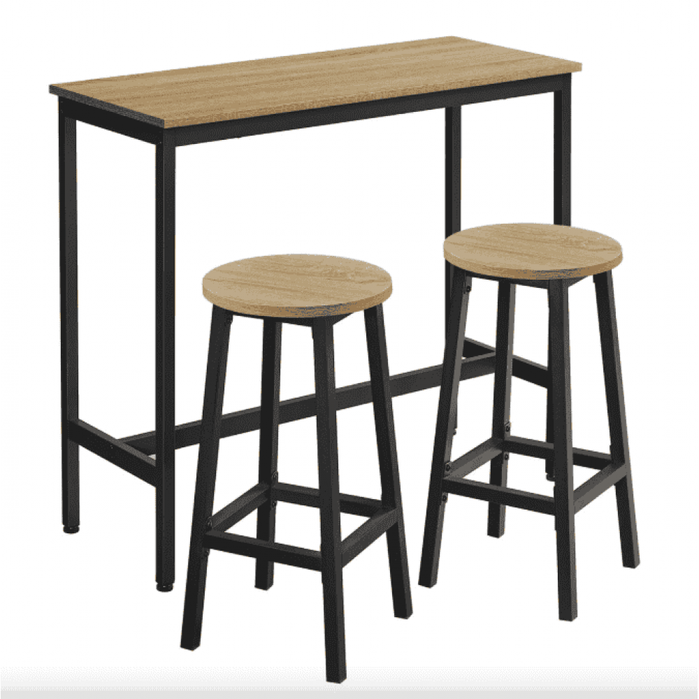 Барный стол и 2 барных стула Leobert Kidol в стиле Loft, натуральный