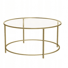 Журнальный столик Leobert Oskar круглый с стеклянной столешницей золото Журнальный столик Leobert Oskar круглый с стеклянной столешницей золото