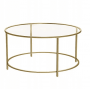 Журнальный столик Leobert Oskar круглый с стеклянной столешницей золото
