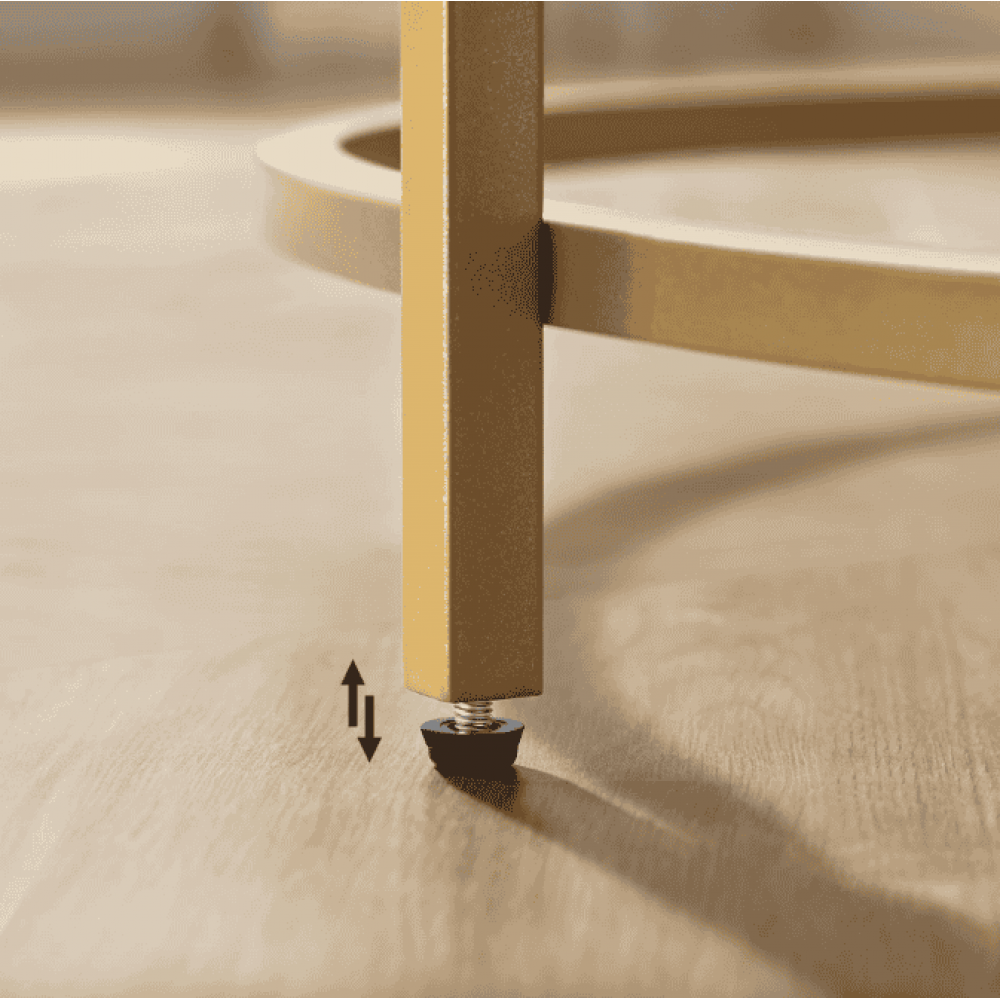 Журнальний столик Leobert Oskar круглий із мармуровою стільницею золото