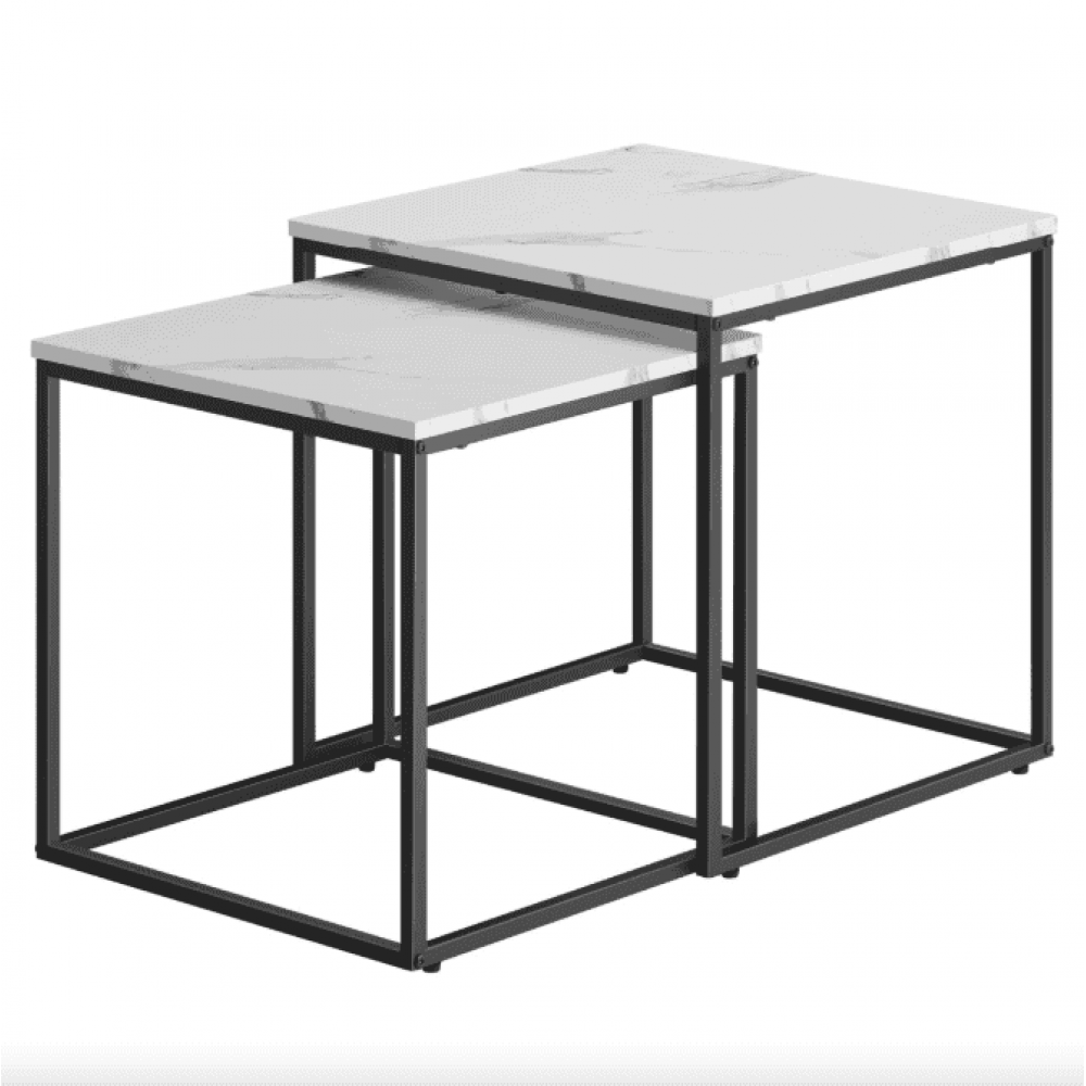 Комплект журнальных столиков Leobert Nika квадратные мраморные