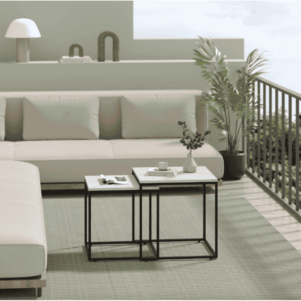 Комплект журнальных столиков Leobert Nika квадратные мраморные