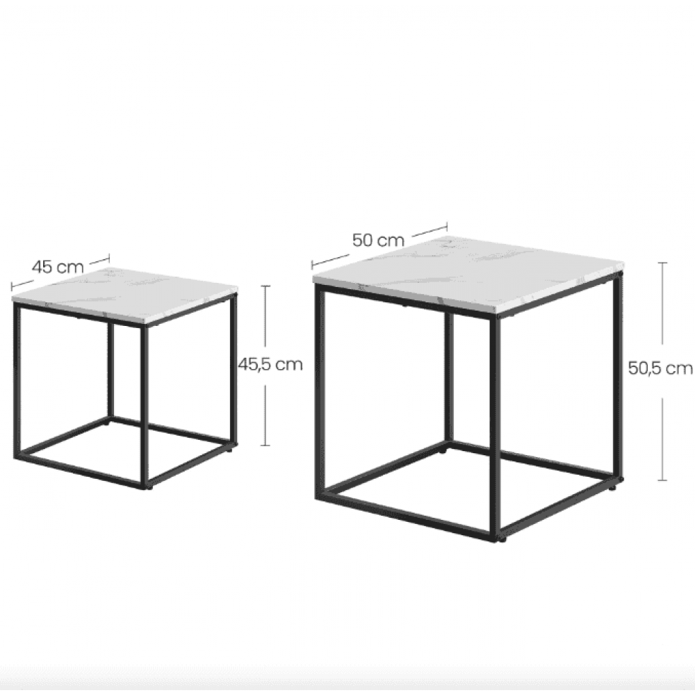 Комплект журнальных столиков Leobert Nika квадратные мраморные
