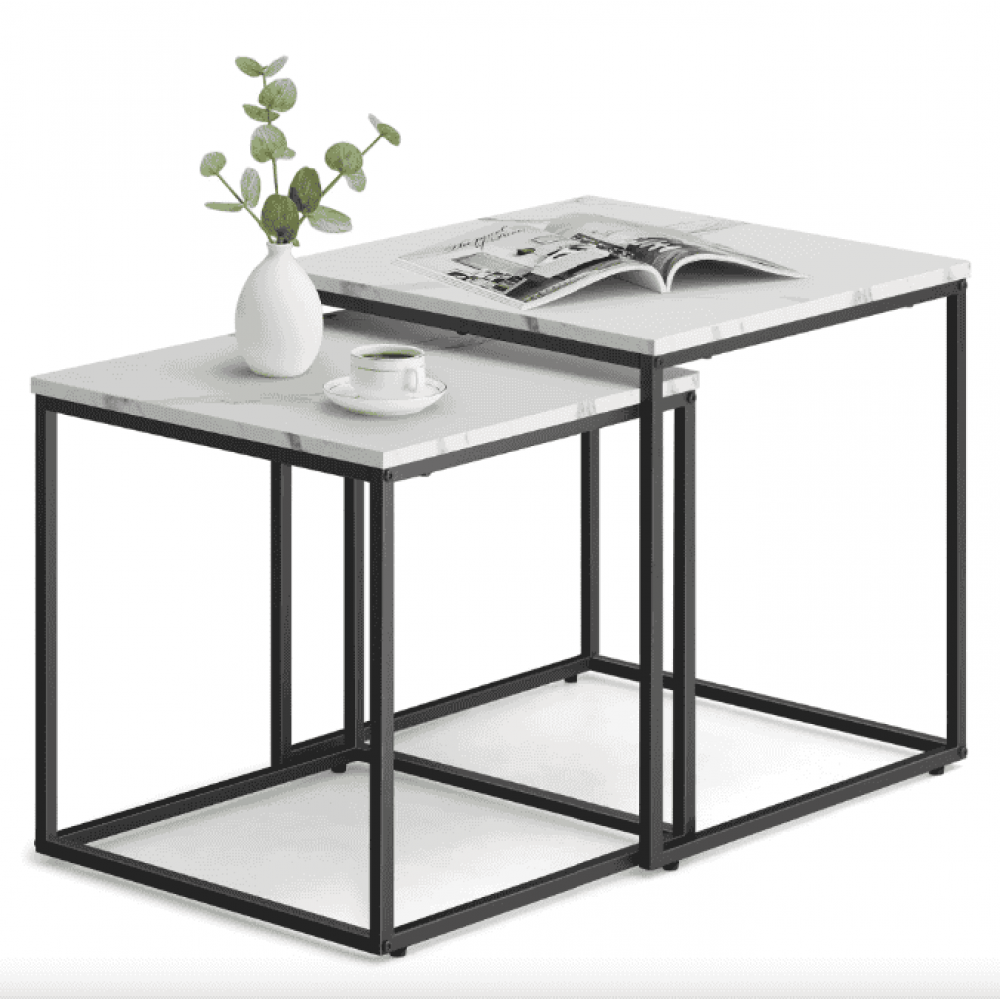 Комплект журнальных столиков Leobert Nika квадратные мраморные