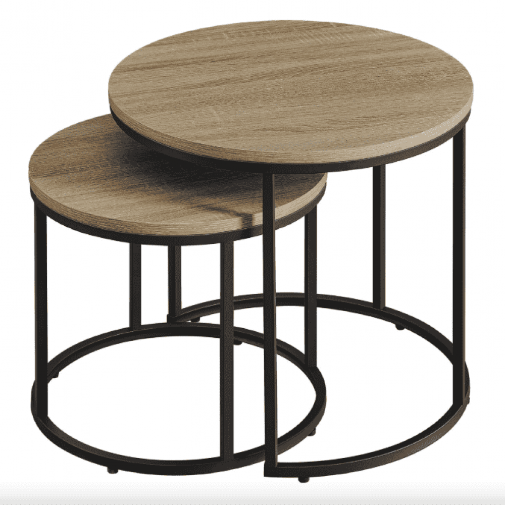 Комплект журнальных столиков Leobert Oreo круглые сонома
