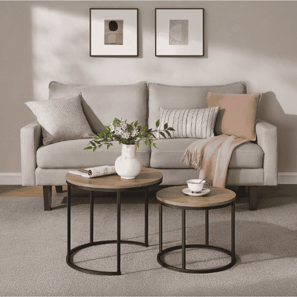 Комплект журнальных столиков Leobert Oreo круглые сонома