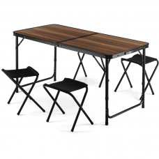 Стіл туристичний розкладний Outtec з 4 стільцями горіх Стіл туристичний розкладний Outtec з 4 стільцями горіх