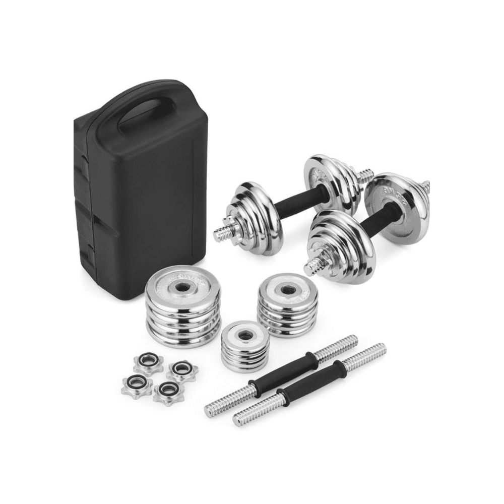 Набор гантелей в кейсе Gymtek хромированные 2х10 кг