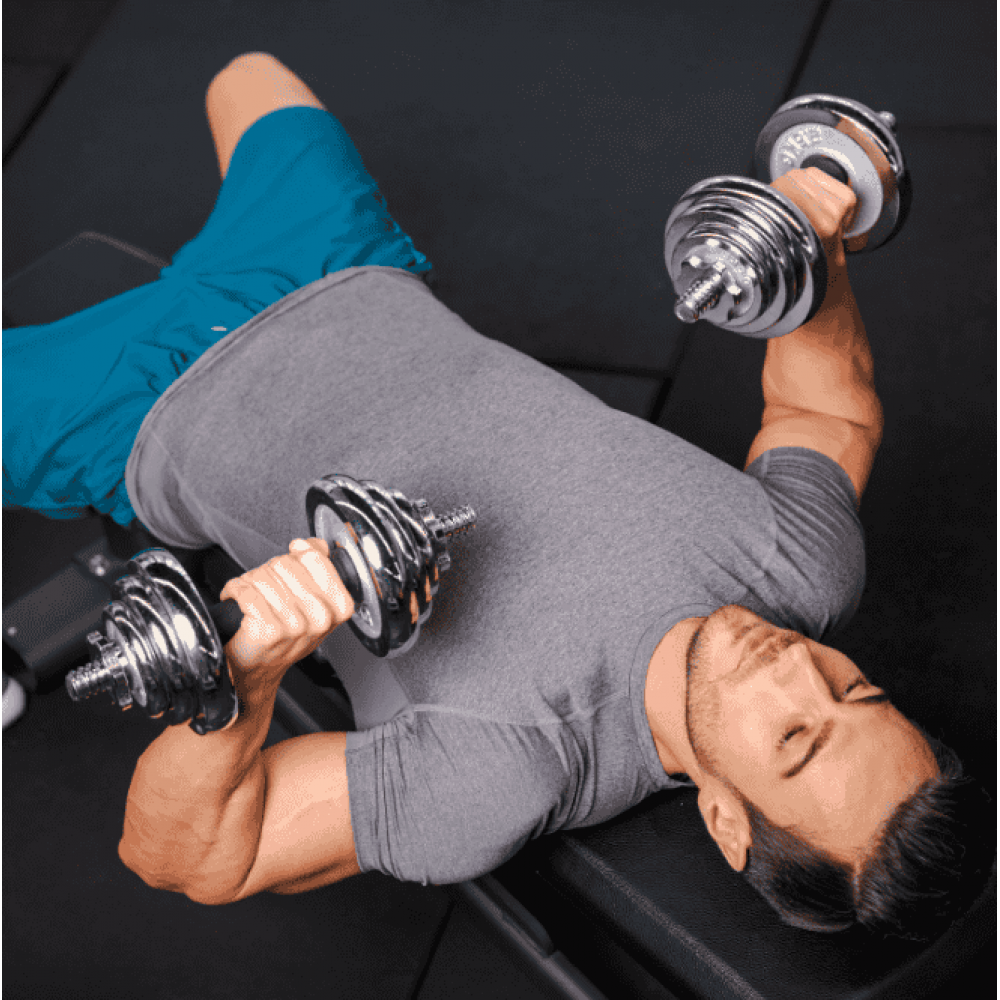 Набор гантелей в кейсе Gymtek хромированные 2х10 кг