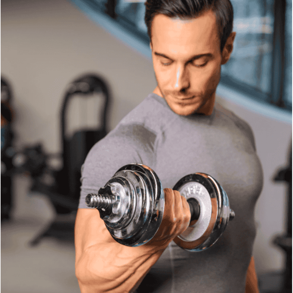 Набор гантелей в кейсе Gymtek хромированные 2х10 кг