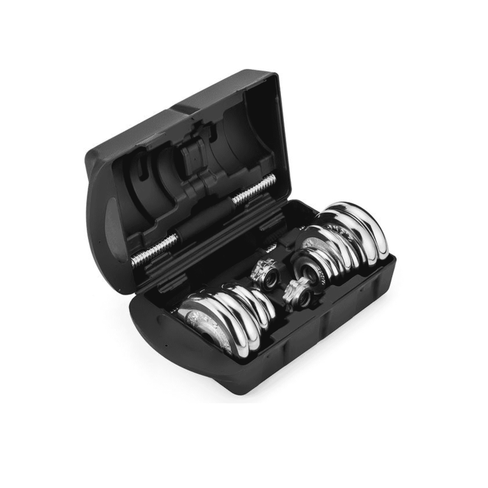 Набор гантелей в кейсе Gymtek хромированные 2х10 кг