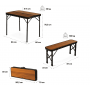 Стіл туристичний розкладний Outtec + 2 лавки коричневий
