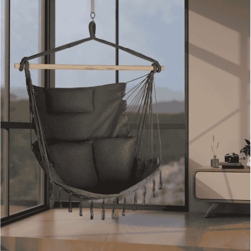 Бразильське крісло-гамак Outtec Boho Sois XXL графітовий