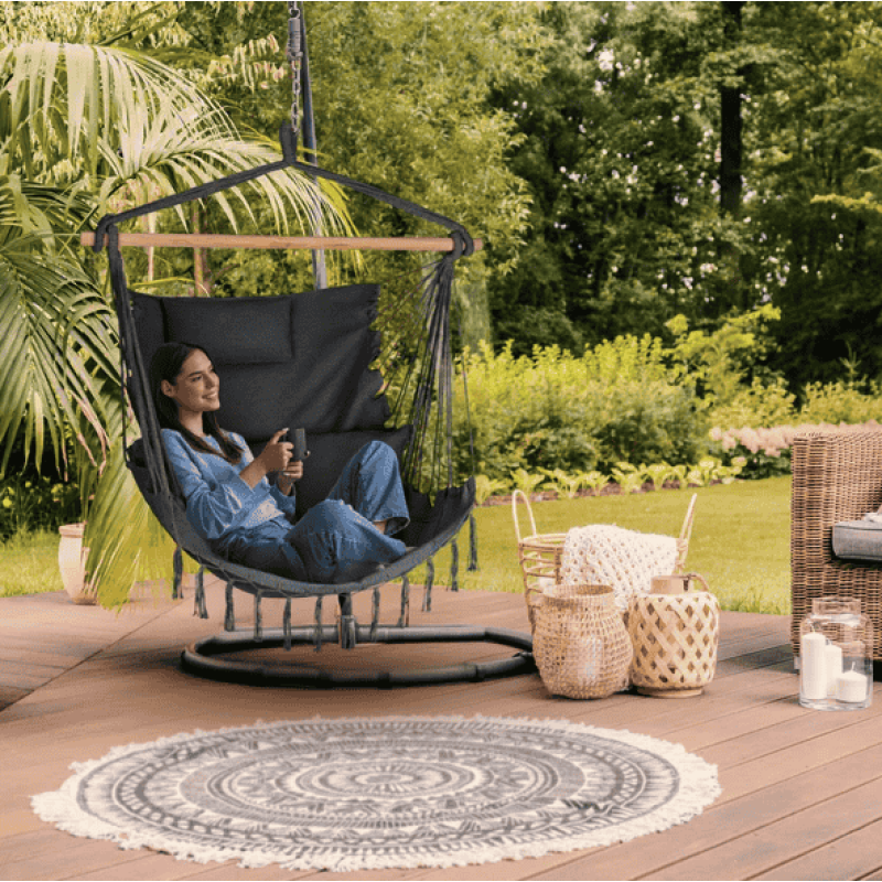 Бразильське крісло-гамак Outtec Boho Sois XXL графітовий