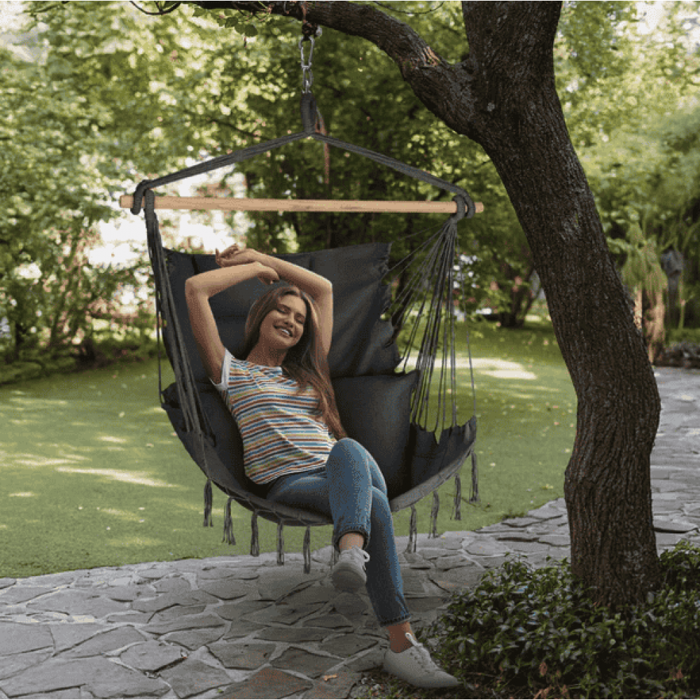 Бразильское кресло-гамак Outtec Boho Sois XXL графитовый