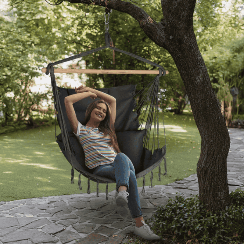 Бразильське крісло-гамак Outtec Boho Sois XXL графітовий