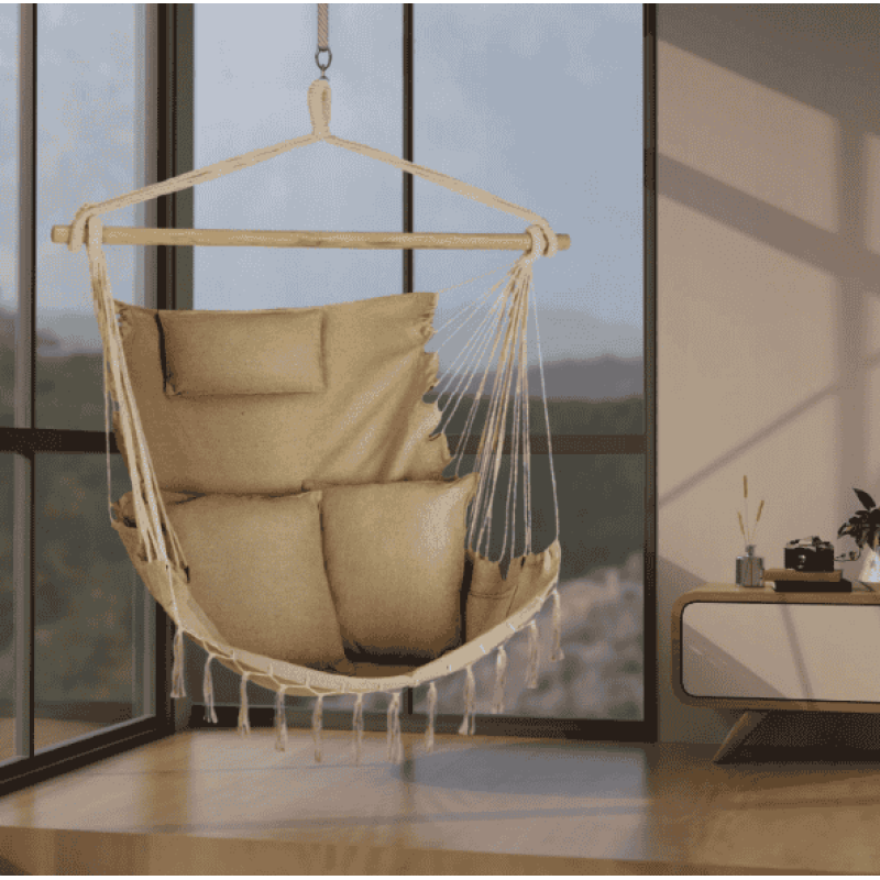 Бразильське крісло - гамак Outtec Boho Sois XXL бежевий