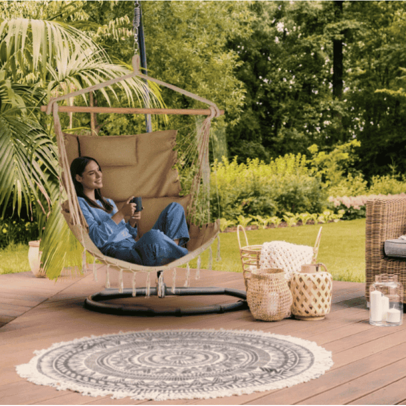 Бразильське крісло - гамак Outtec Boho Sois XXL бежевий