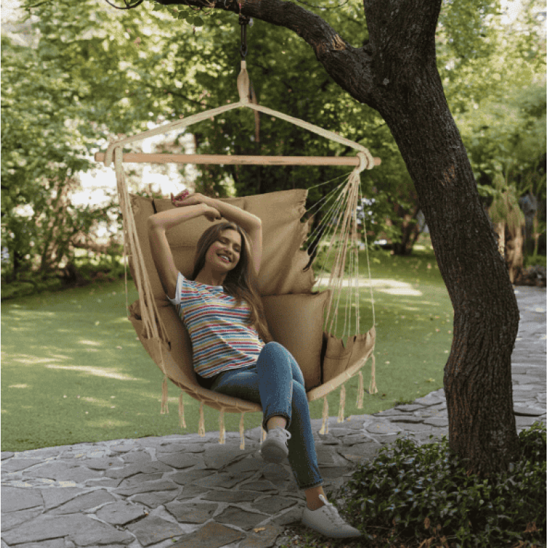 Бразильське крісло - гамак Outtec Boho Sois XXL бежевий
