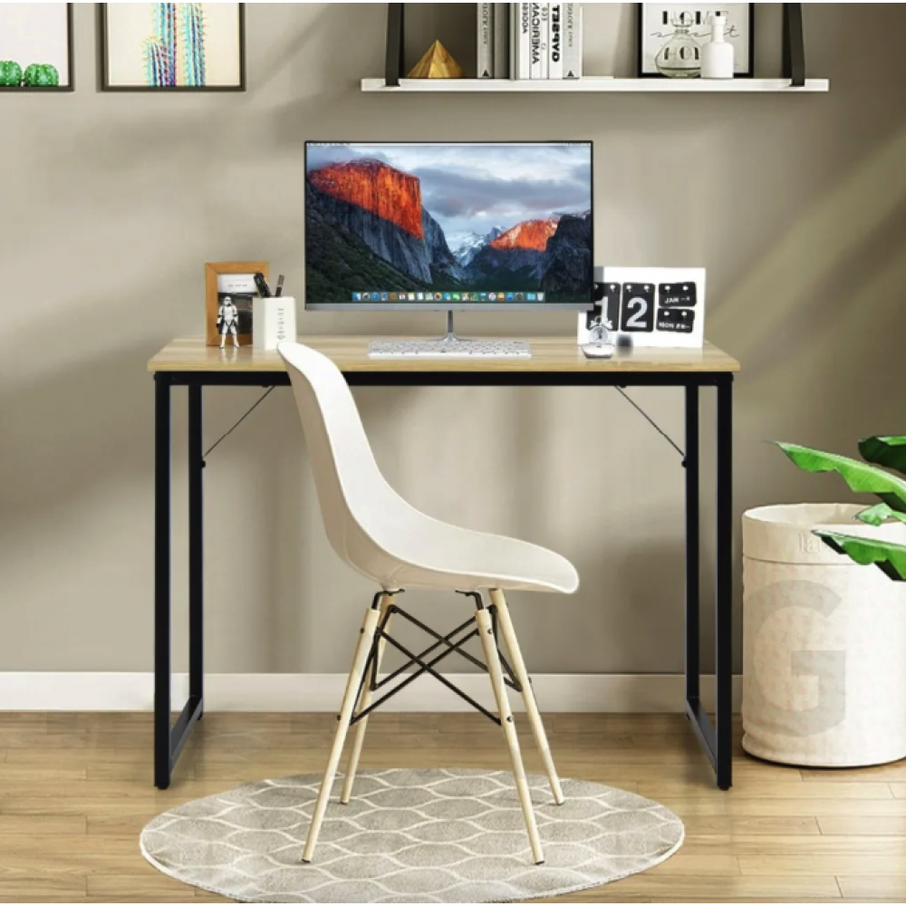 Письменный стол Costway Homart с стальным каркасом натуральный