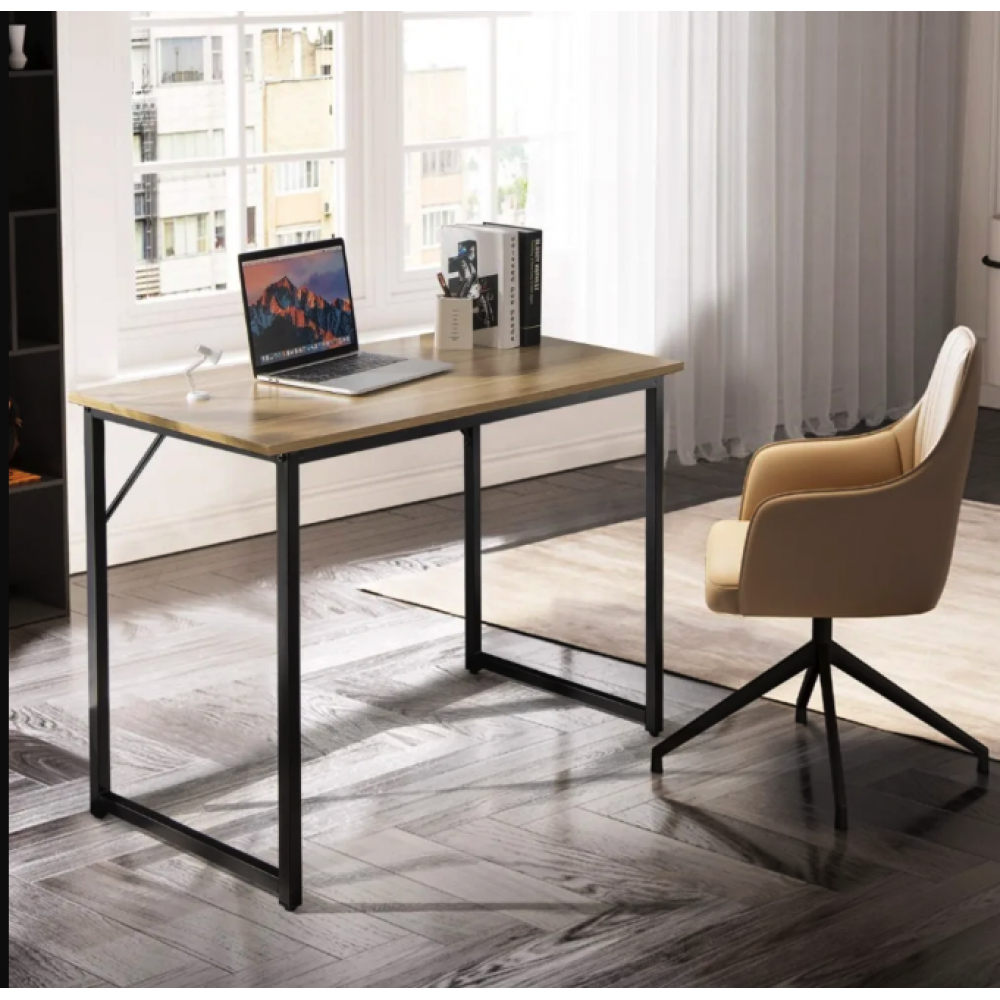 Письменный стол Costway Homart с стальным каркасом натуральный