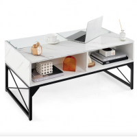 Журнальный столик Costway Moderne с подсветкой мраморный