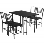 Комплект меблів Costway Katarina стіл і 4 стільці чорний
