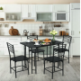 Комплект меблів Costway Katarina стіл і 4 стільці чорний