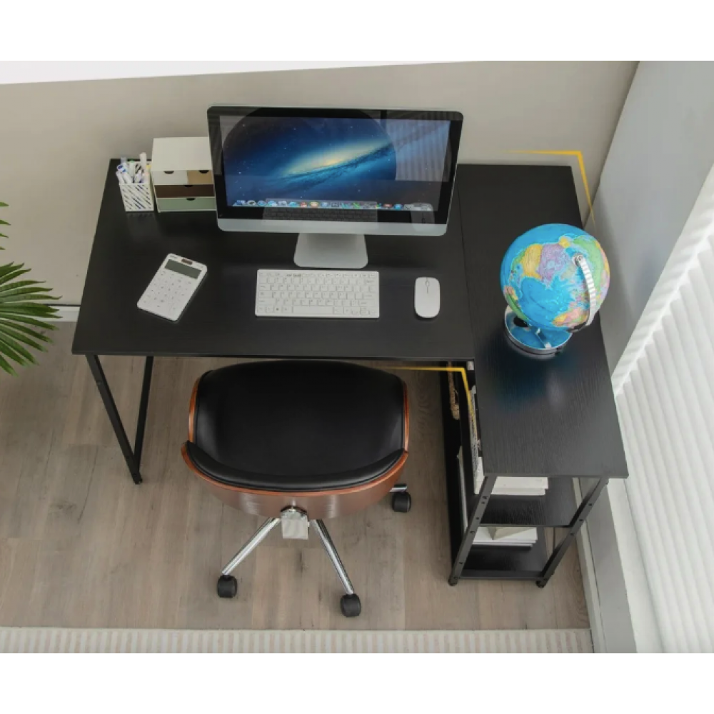 Комп'ютерний стіл Costway Adler L-подібний чорний