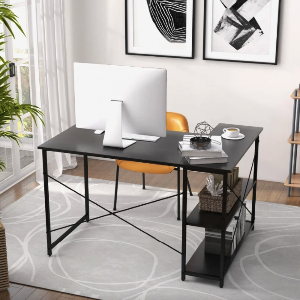 Комп'ютерний стіл Costway Adler L-подібний чорний