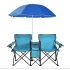 Комплект складных стульев Costway Parma с зонтом бирюзовый