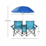 Комплект складных стульев Costway Parma с зонтом бирюзовый
