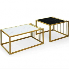 Комплект журнальних столів Costway Scorpion з штучного мармуру