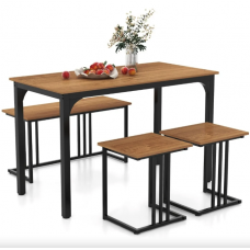 Комплект Costway Decima обідній стіл зі стільцями в стилі Loft натуральний
