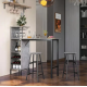 Барний стіл з стільцями Costway Bistro з тримачем винних келихів, сірий