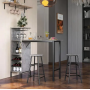 Барный стол со стульями Costway Bistro с держателем для бокалов, серый