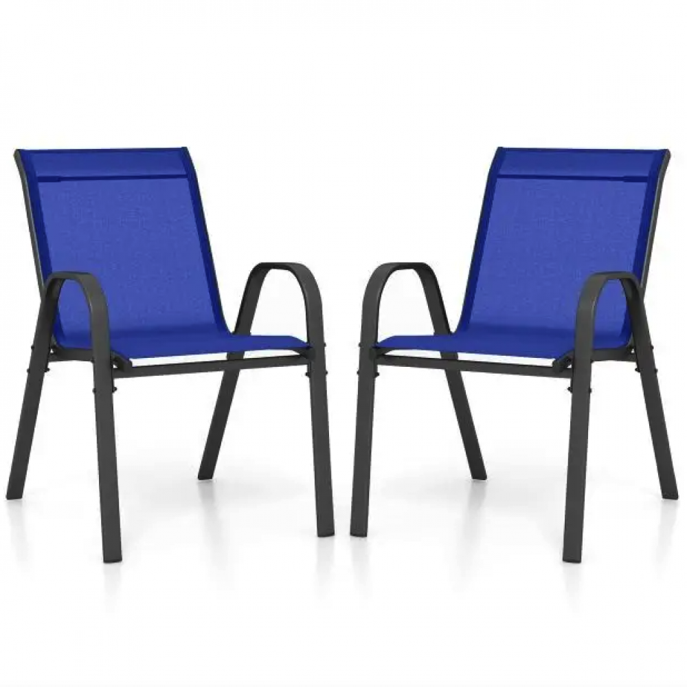 Комплект садовых стульев Costway Patio с подлокотниками синий