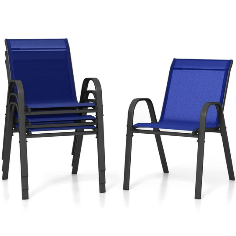 Комплект садовых стульев Costway Patio с подлокотниками синий