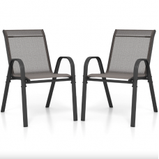 Комплект садовых стульев Costway Patio с подлокотниками серый Комплект садовых стульев Costway Patio с подлокотниками серый