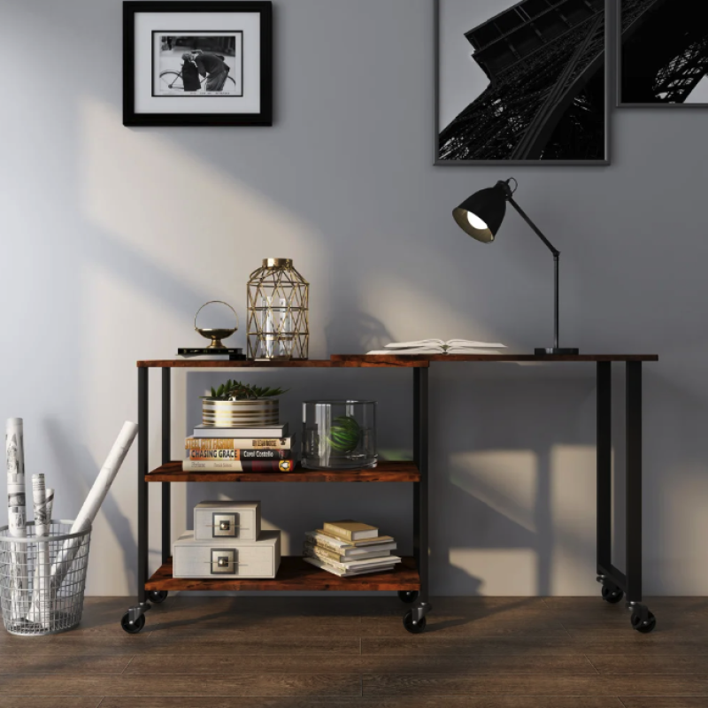 Стіл L-подібний Costway King обертовий в стилі Loft