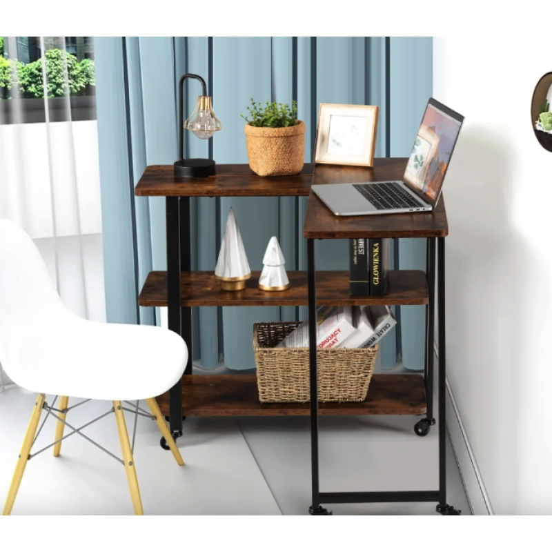 Стіл L-подібний Costway King обертовий в стилі Loft