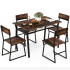 Комплект меблів Costway Merax обідній стіл з стільцями в стилі Loft коричневий