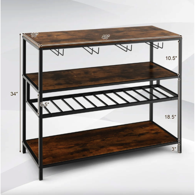 Стол для кухни Costway Alfred фуршетный в стиле Loft